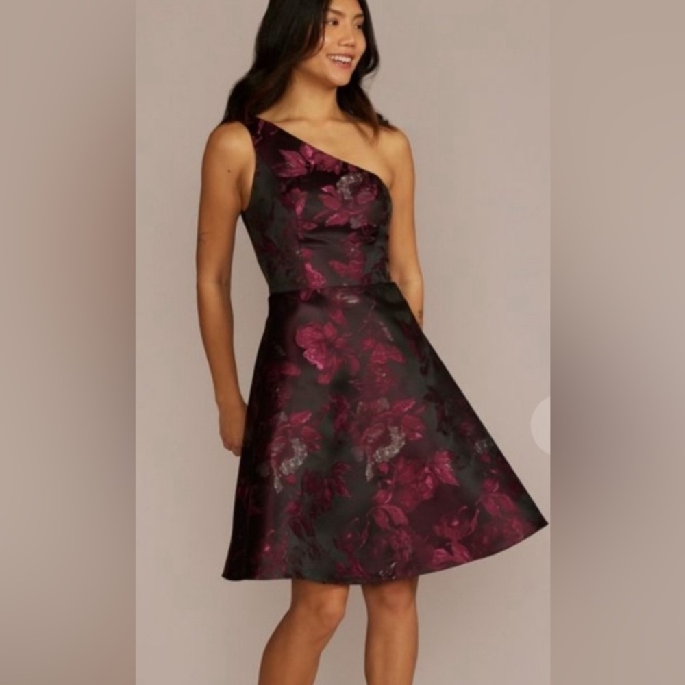 NEVER WORN David's Bridal Dresses One Shoulder Jacquard A Line Dress